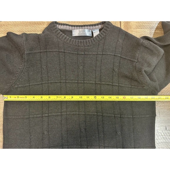 Oscar De La Renta Men’s Size Medium Dark Gray Charcoal Knit Sweater Long Sleeve - Picture 10 of 12